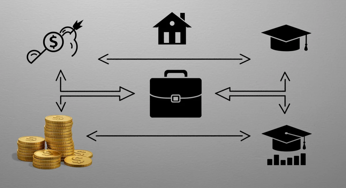 Comprehensive employer financial wellness benefits package illustration
