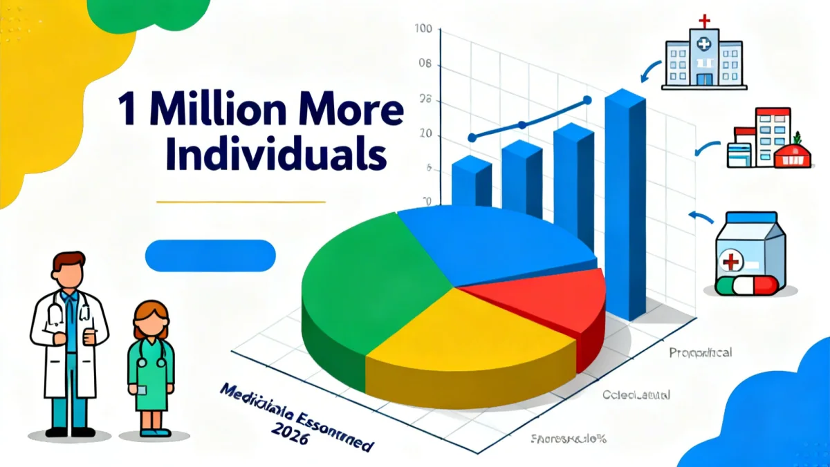 Infographic showing 1 million more individuals gaining Medicaid access